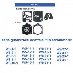 Membranes de carburateur WT198, WT771, WA124A Walbro D10-WAT